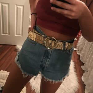 Free People Gold Snakeskin Belt